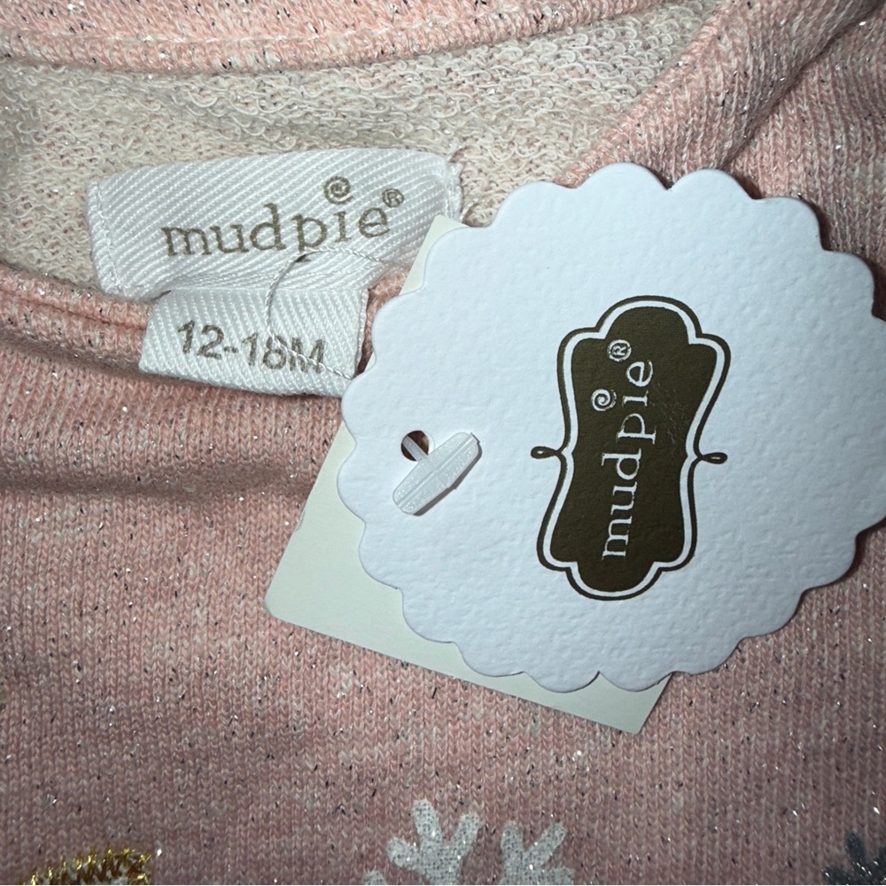 NWT “Mudpie” “Rudolph” Winter Sweater Top Dress with Tulle Skirt, Size 12-18m - Picture 4 of 4